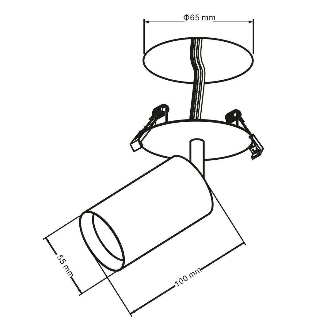 Maclean beépíthető / cső, spot, kerek, alumínium, GU10, 55x100mm, fekete színű, MCE364 B