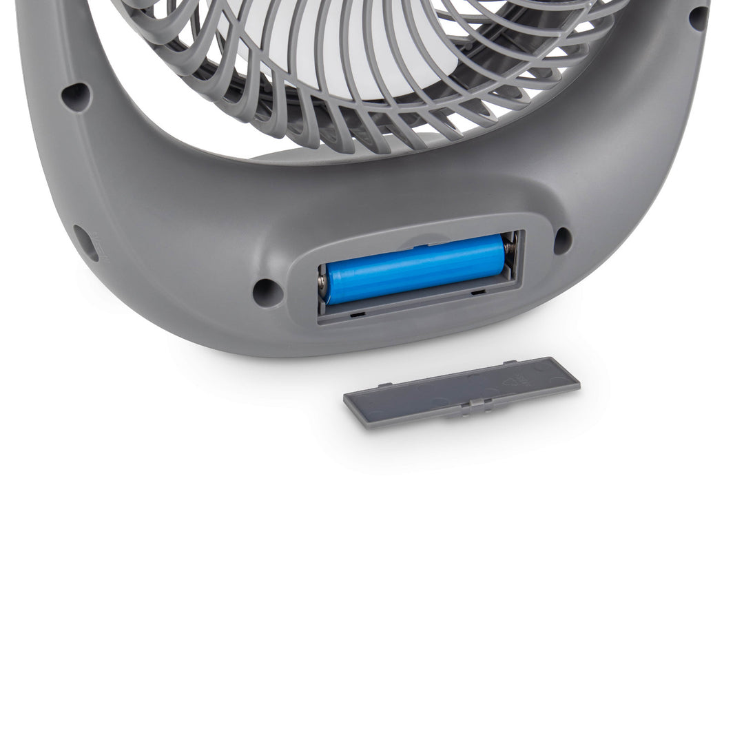 Blaupunkt ventilátor, hordozható, újratölthető 1800 mAh, USB, 3 sebességfokozat, szürke, APF301