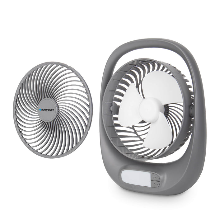 Blaupunkt ventilátor, hordozható, újratölthető 1800 mAh, USB, 3 sebességfokozat, szürke, APF301