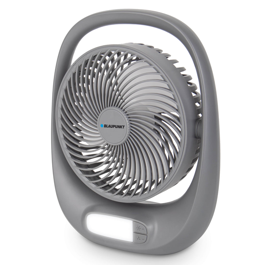 Blaupunkt ventilátor, hordozható, újratölthető 1800 mAh, USB, 3 sebességfokozat, szürke, APF301