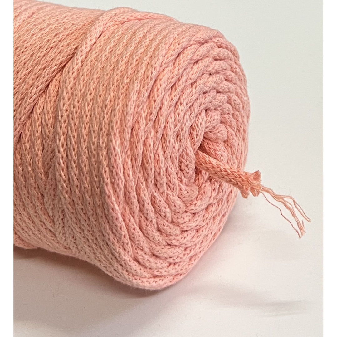 ColiNea, pamut zsinór pamut maggal, fonott, 5mm, 100m, lazac színben