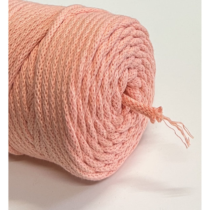 ColiNea, pamut zsinór pamut maggal, fonott, 5mm, 100m, lazac színben