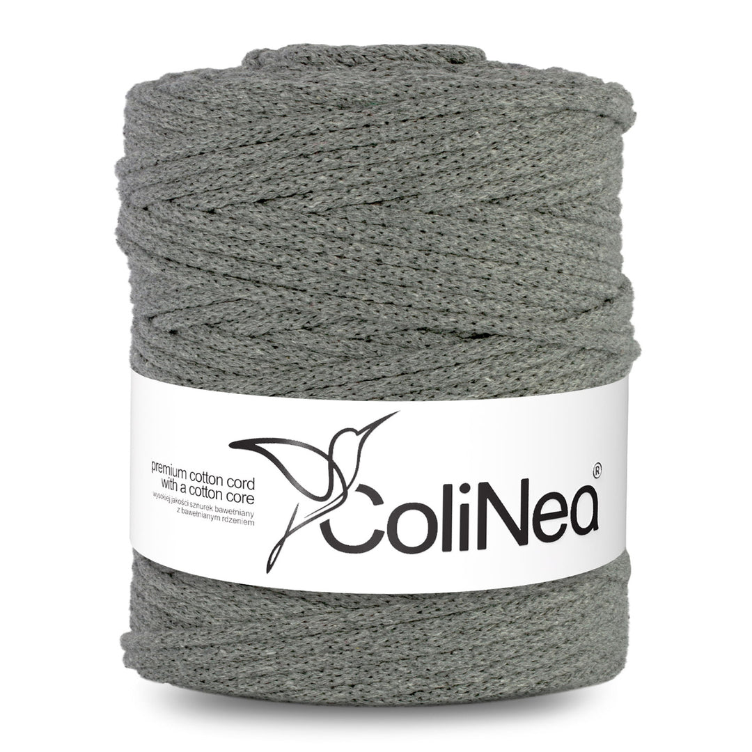 ColiNea, pamut zsinór pamut maggal, fonott, 5mm, 200m, sötétszürke