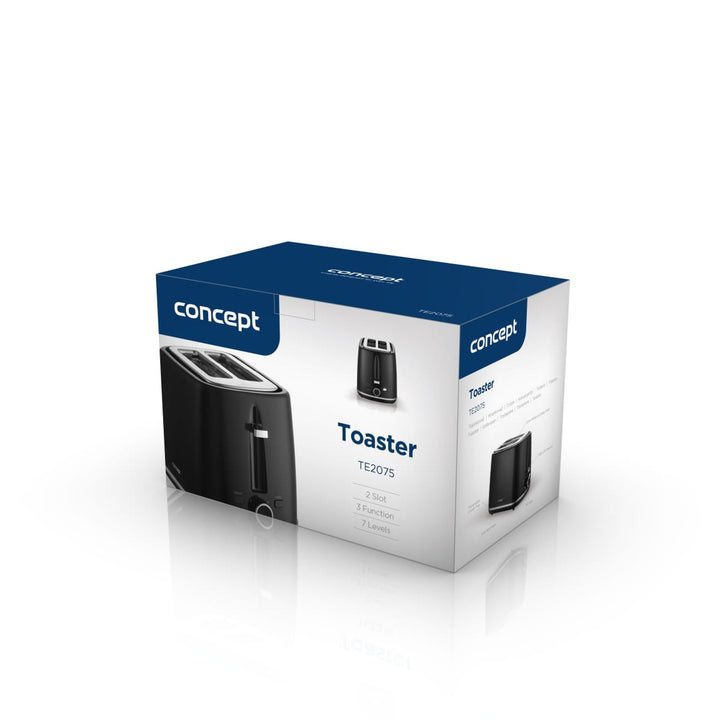 Concept elektromos kenyérpirító, 930W, 7 fokos barnulás, fekete, TE2075