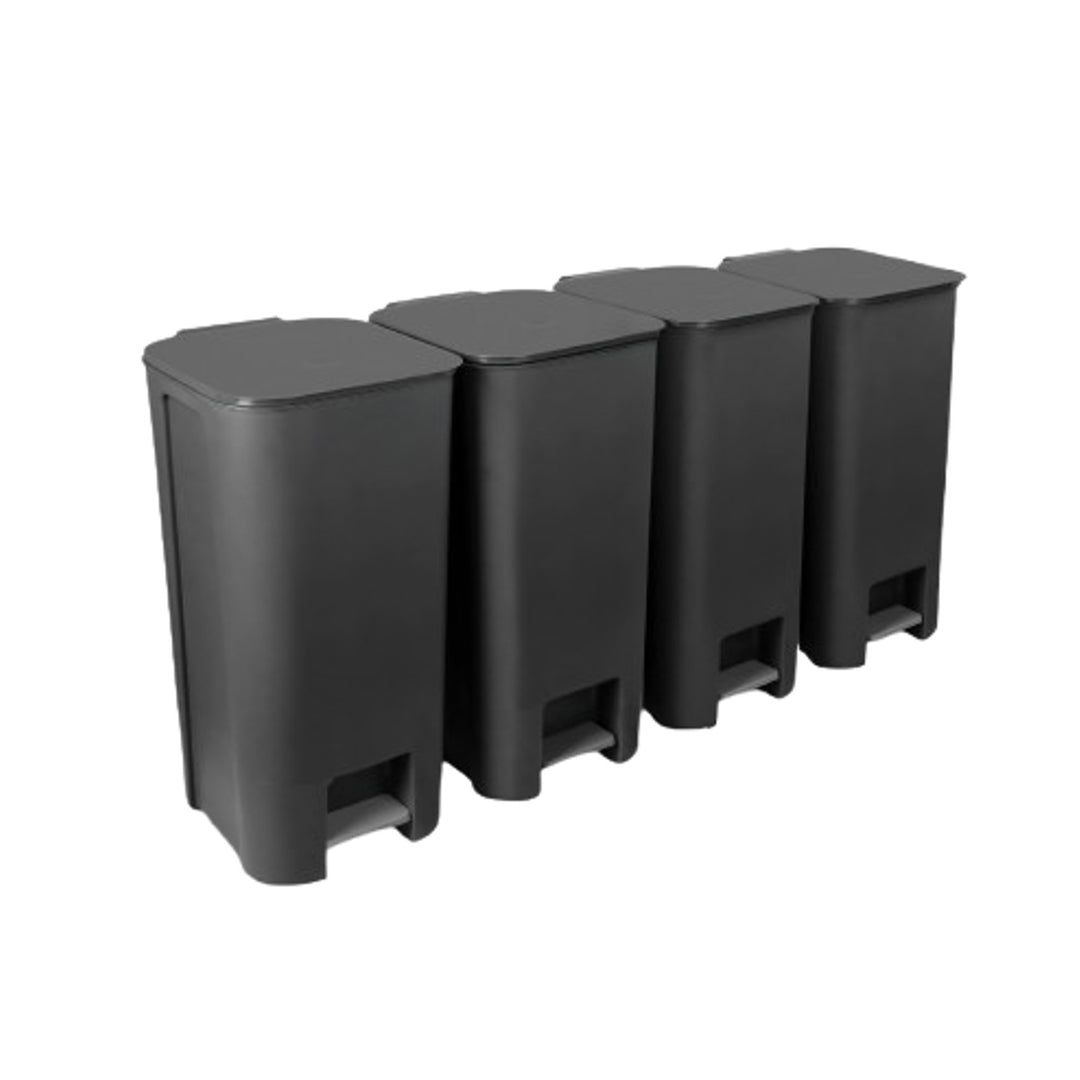 Újrahasznosító szett 4 x pedálos kuka 40 L sötét grafit Practic 10106593