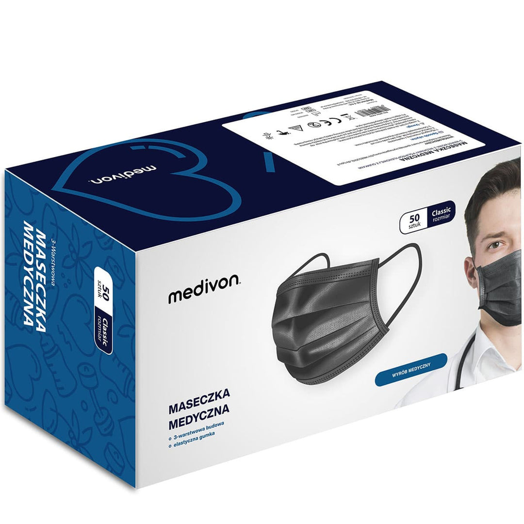 Medivon MDV-4430 II. típusú vírusellenes sebészeti védőmaszk, 3 rétegű, 50 db