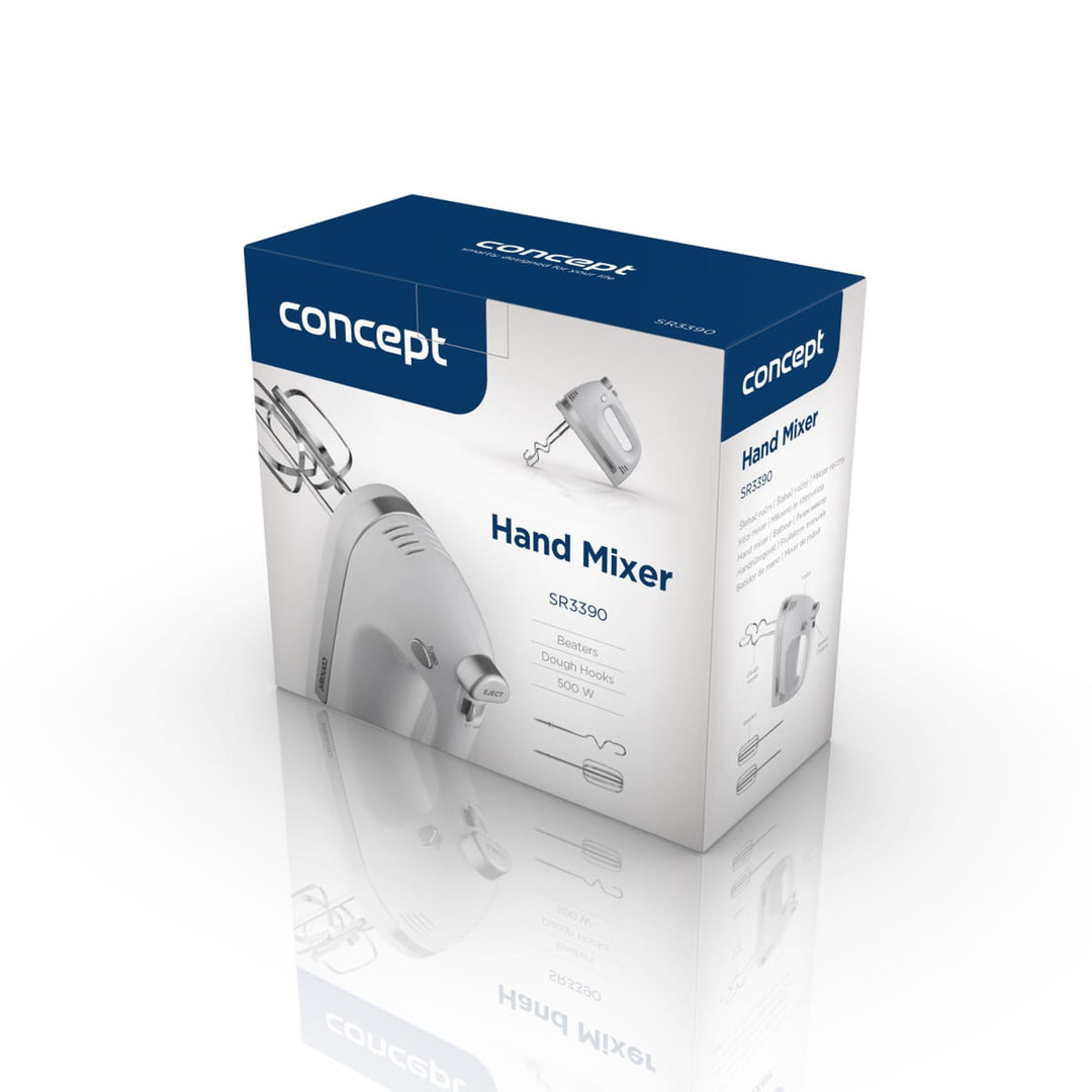 Concept kézi mixer, 5 sebességfokozat, turbó funkció, 500 W, fehér, SR3390
