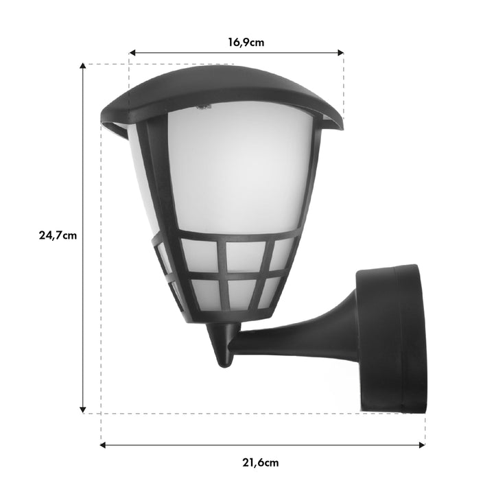 Fali lámpa 1xE27 Maclean, max. terhelés 60W, IP65, fekete, MCE519 B + LED izzó E27, 8W 230V Maclean Energy MCE268 WW meleg fehér 3000K 1055lm retro dekoratív edison lámpa