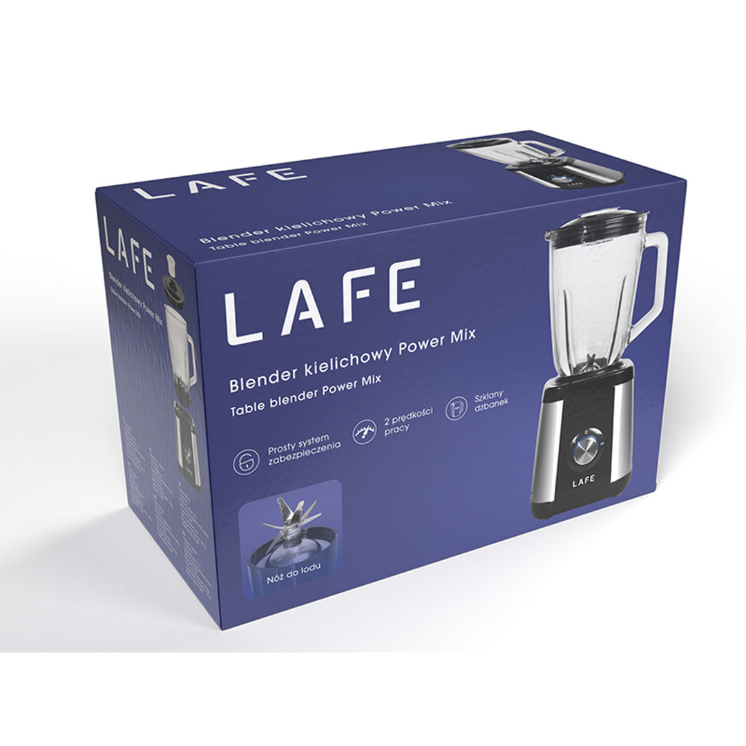 Lafe csészés turmixgép, üveg, 2 sebesség, 600 W, Power Mix