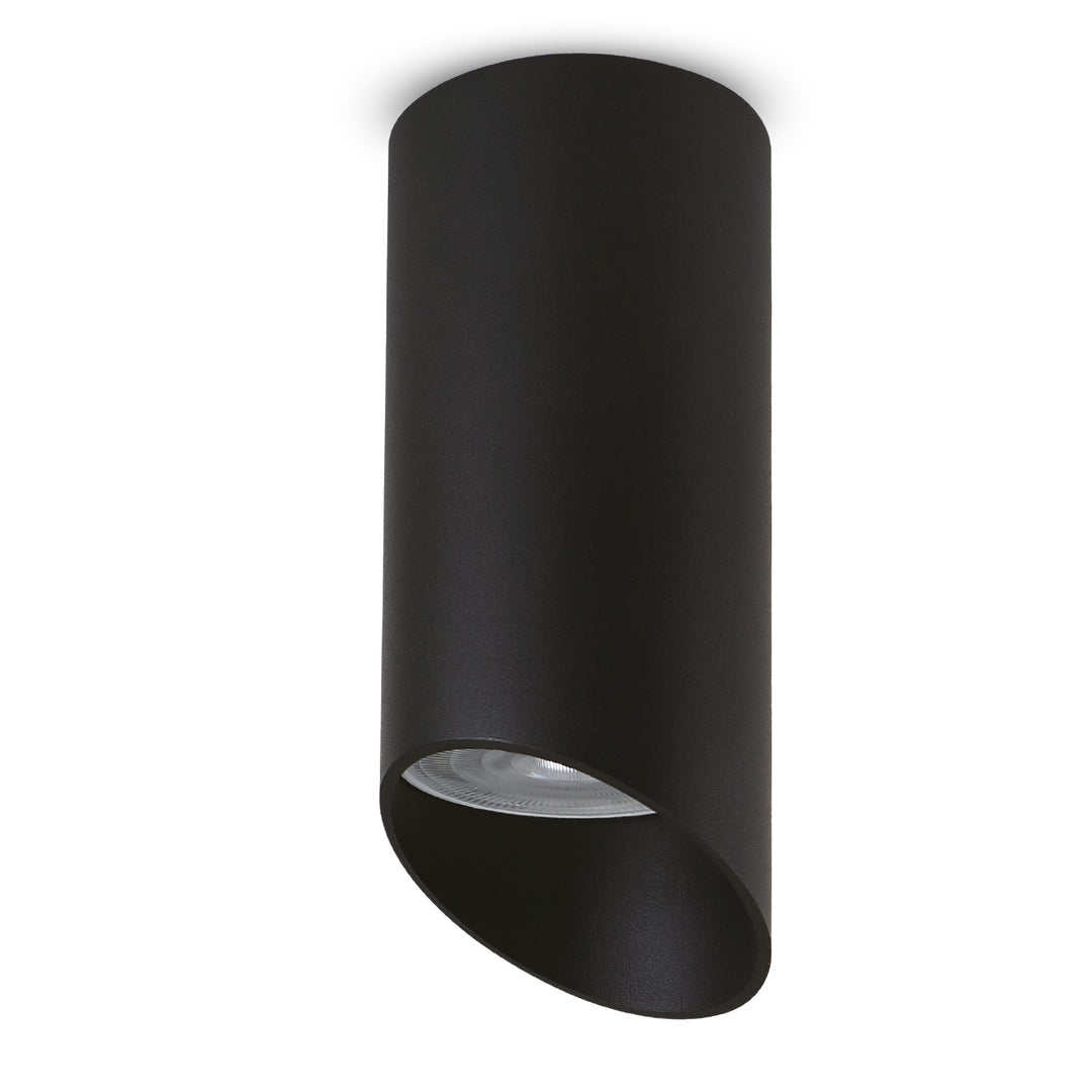 Maclean felszíni lámpatest / cső, spot, kerek, alumínium, GU10, 55x130mm, fekete, MCE360 B+ LED izzó GU10 7W Maclean Energy MCE437 WW meleg fehér 3000K, 220-240V~, 50/60Hz,