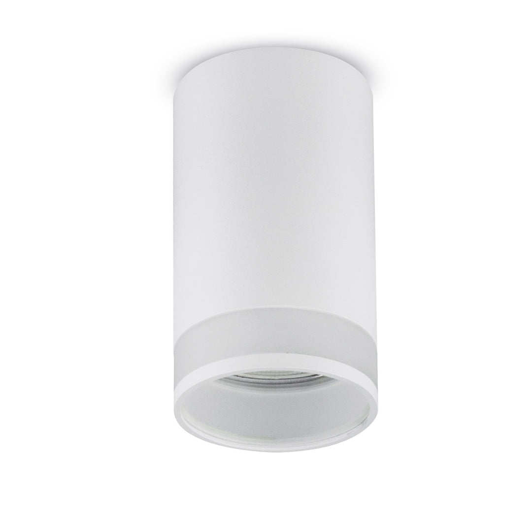 Maclean felszíni lámpatest/cső, spot, kerek, alumínium, GU10, 55x130mm, fehér, MCE361 W+LED izzó GU10 7W Maclean Energy MCE437 WW melegfehér 3000K, 220-240V~, 50/60Hz, 490 lumenes