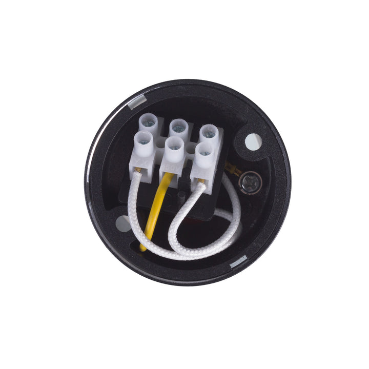 Maclean felszíni lámpatest/cső, spot, kerek, alumínium, GU10, 55x130mm, fekete, MCE361 B + LED izzó GU10 7W Maclean Energy MCE437 WW meleg fehér 3000K, 220-240V~, 50/60Hz, 490 lm