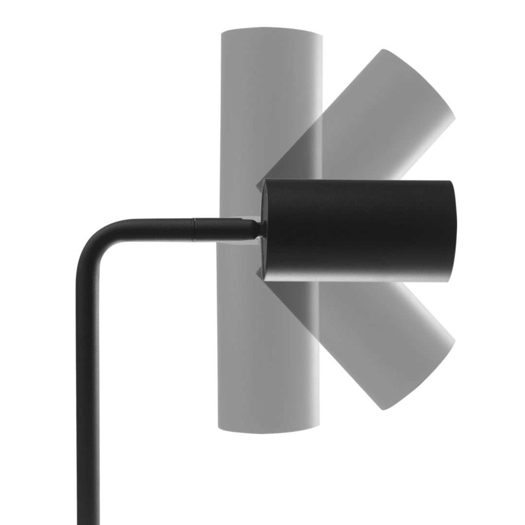 Maclean GU10 asztali lámpa, spot, kerek, GU10, 55x90mm-es kapcsolóval, fekete, MCE370 B + LED izzó GU10 7W Maclean Energy MCE437 WW meleg fehér 3000K, 220-240V~, 50/60Hz, 490lm
