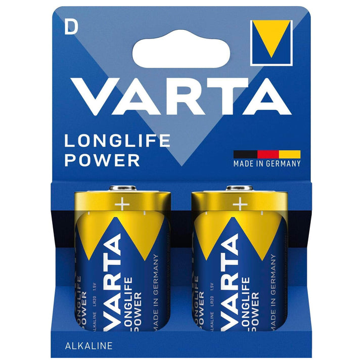 VARTA Longlife Power, 2 db D / R20 méretű, 1,5V-os alkáli elem, D / R20 méretű, 1,5V