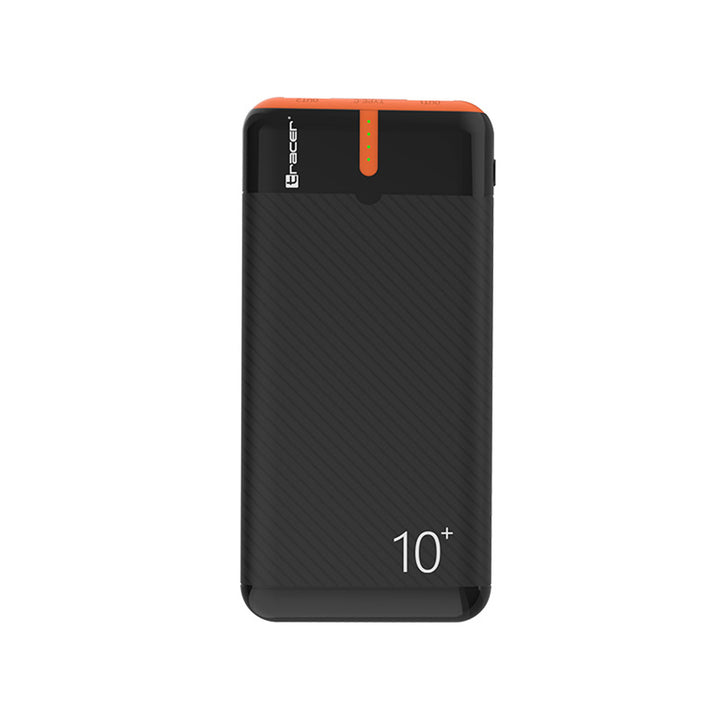 Tracer Powerbank, 10000 mAh, fekete és narancssárga, USB C, 2A, EnerGo
