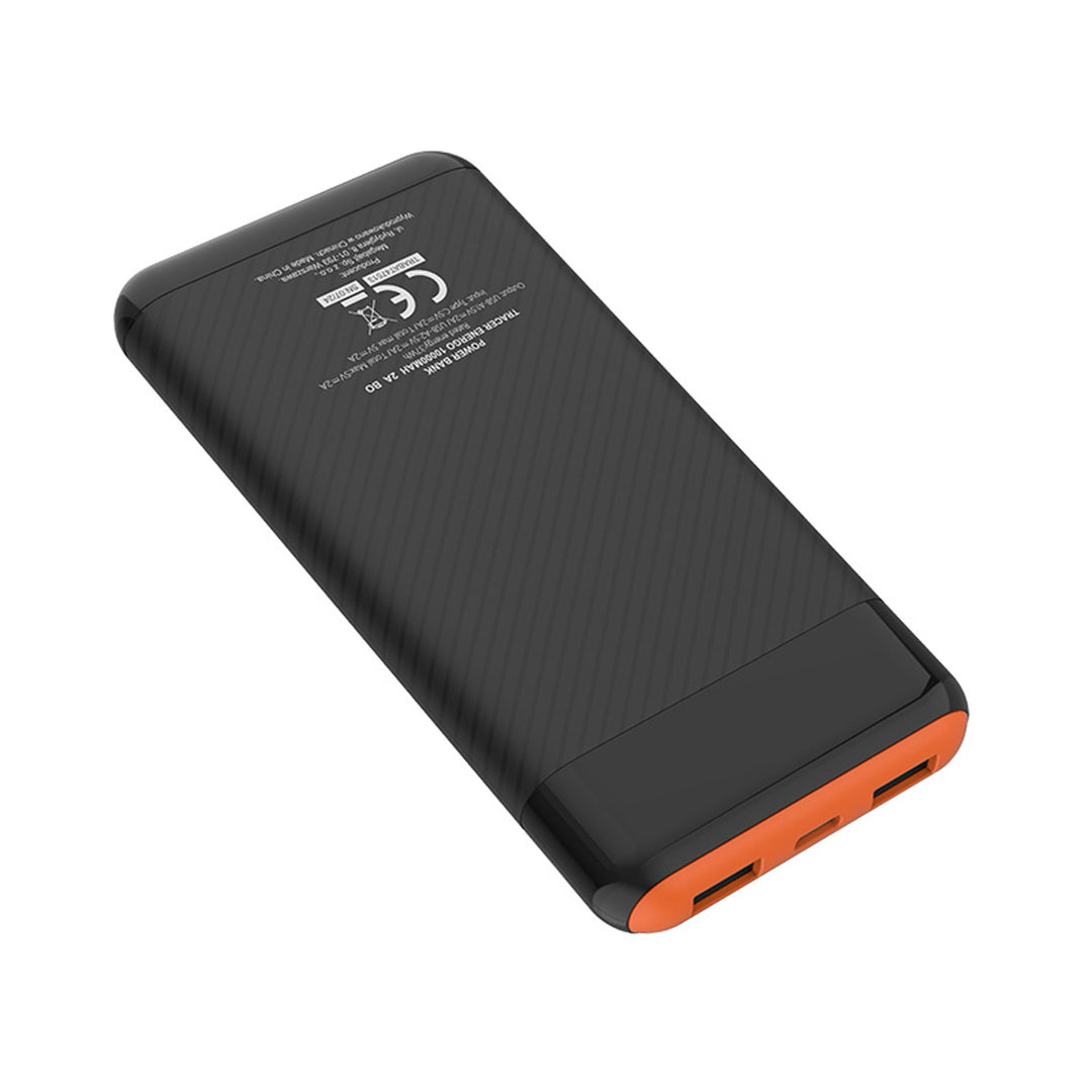 Tracer Powerbank, 10000 mAh, fekete és narancssárga, USB C, 2A, EnerGo
