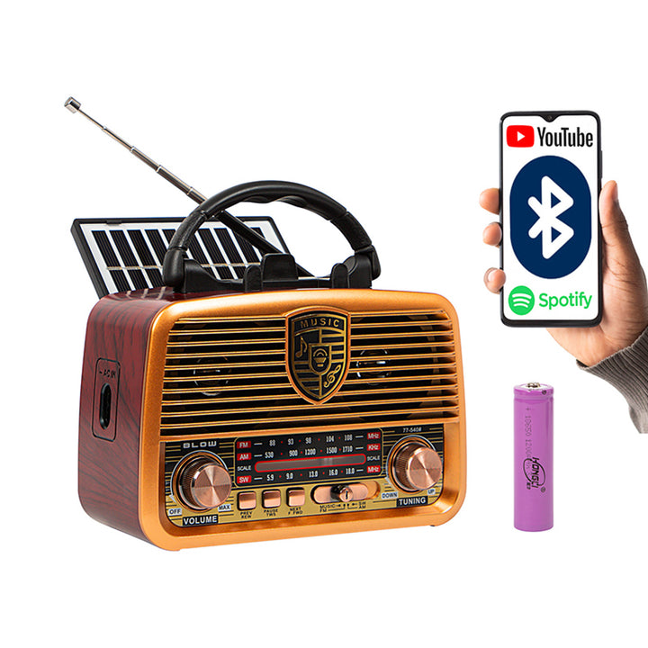 AM/FM BT BLOW RA10 napelemes hordozható rádió