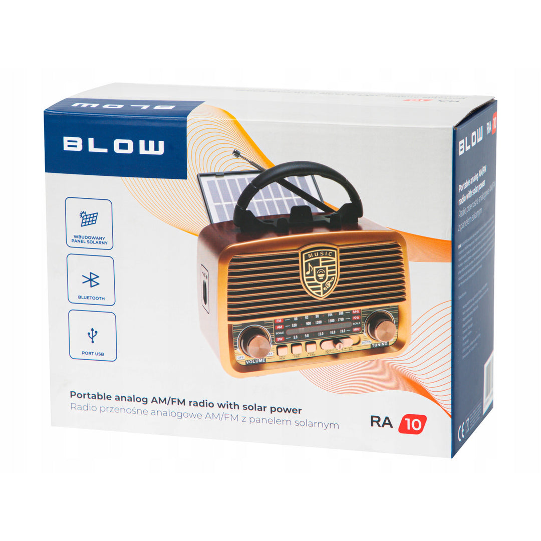 AM/FM BT BLOW RA10 napelemes hordozható rádió