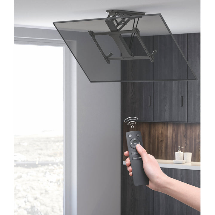 Maclean elektromos mennyezeti TV tartó, max VESA 600x400, ferde falakhoz, távirányító, 32"-70", 35kg, MC-880 + Maclean HDMI 2.1a kábel, 3m, 8K HDR, MCTV-442