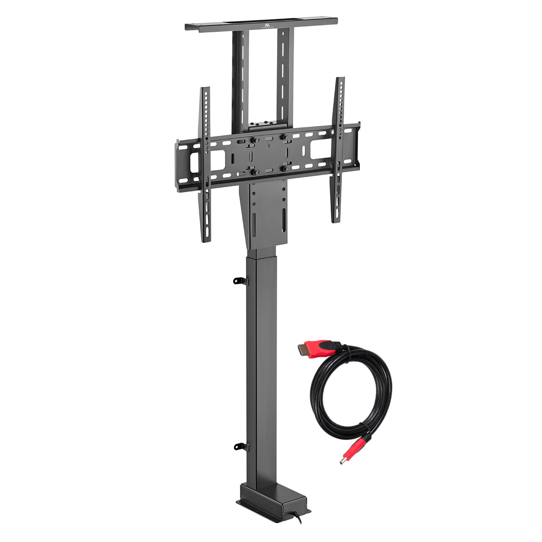 Elektromos kihúzható tartó Maclean, TUYA, 37''-80''', VESA 600x400, max 60kg, MC-866T + HDMI 2.0 4K 3D UHD 1.8m Kábel 48 bit 4K 3D UHD 1.8m Kábel 48 bit