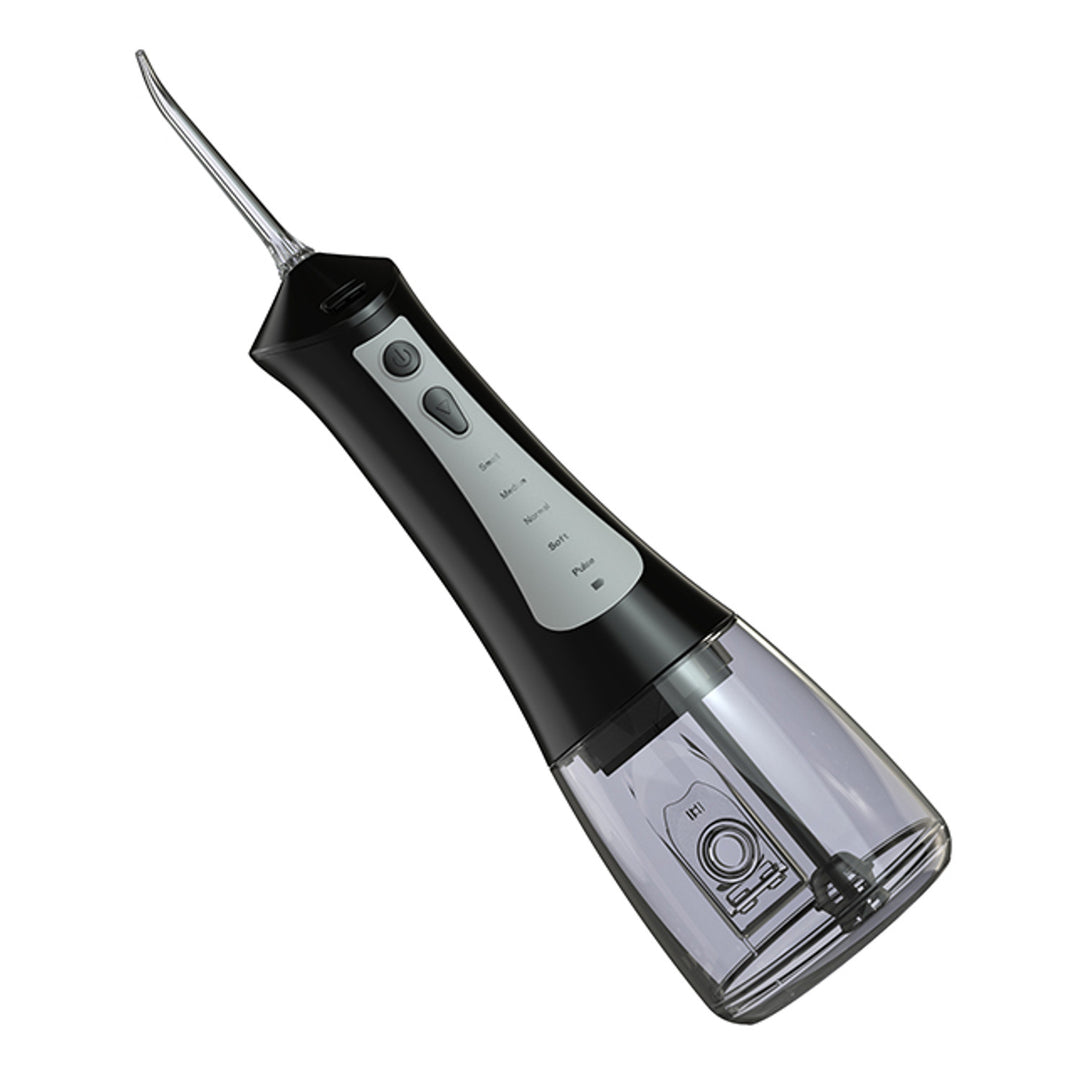 LAFE fogászati irrigátor, 5 üzemmód, 6 hegy, fekete, CleanPRO