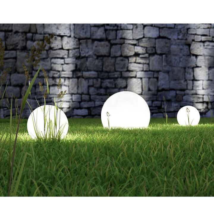 GreenBlue napelemes lámpa, szabadon álló, kerti, gömb 25x25x58cm, fehér LED, GB166, 4 db