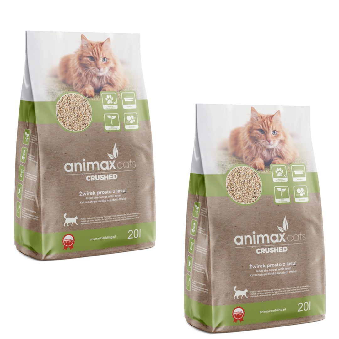 Csomós alom, klasszikus, zúzott, 20 literes, Animax, 2 csomag