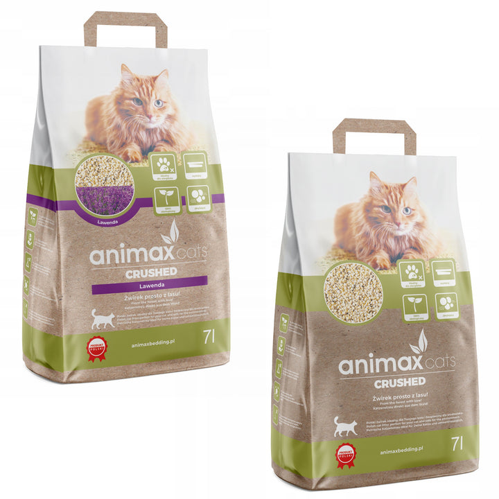 Csomós alom, levendula, zúzott, 7 liter + Csomós alom, Classic, zúzott, 7 liter, Animax