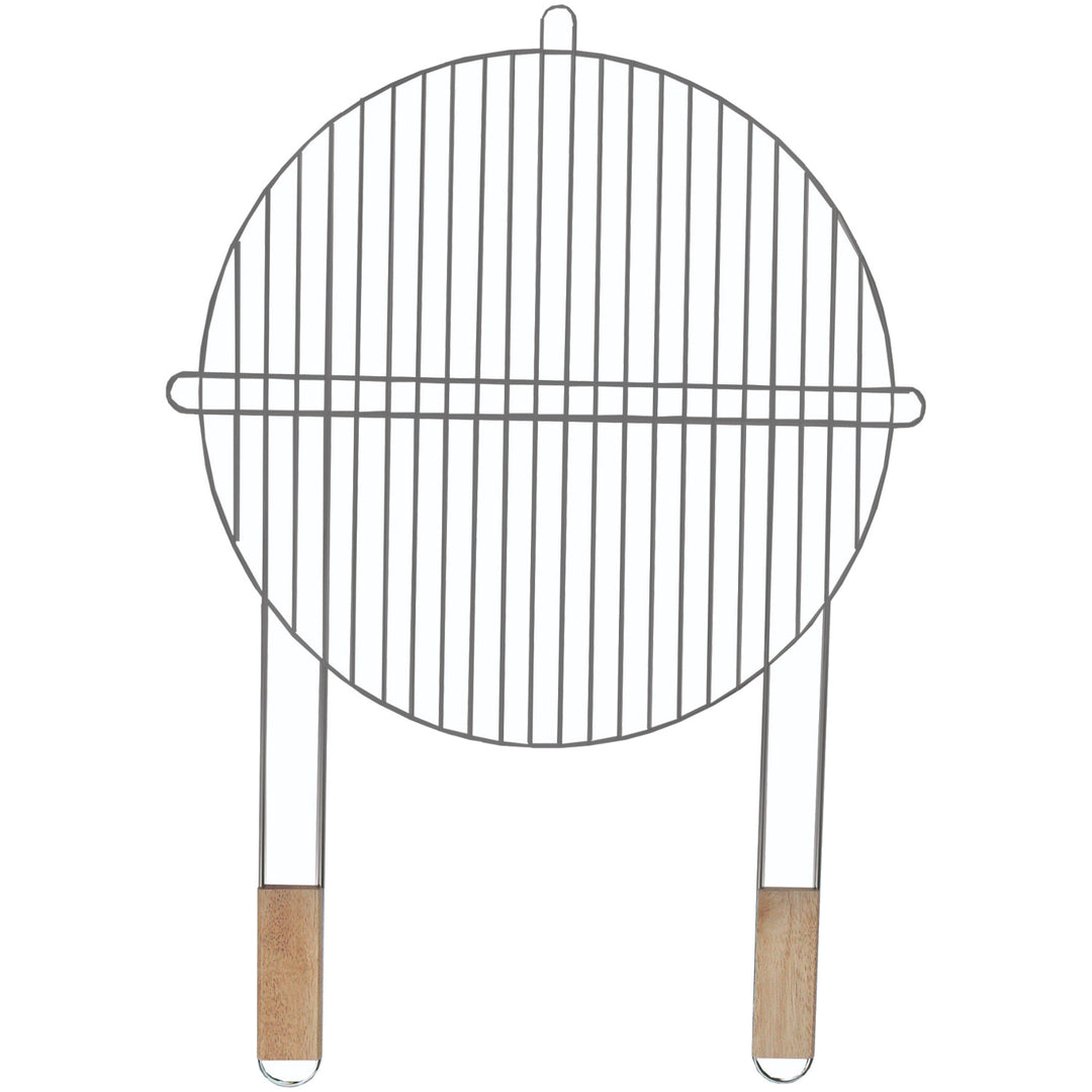 Master Grill & Party kerek grillrács, krómozott acél, fa fogantyúval, 51cm, MG257