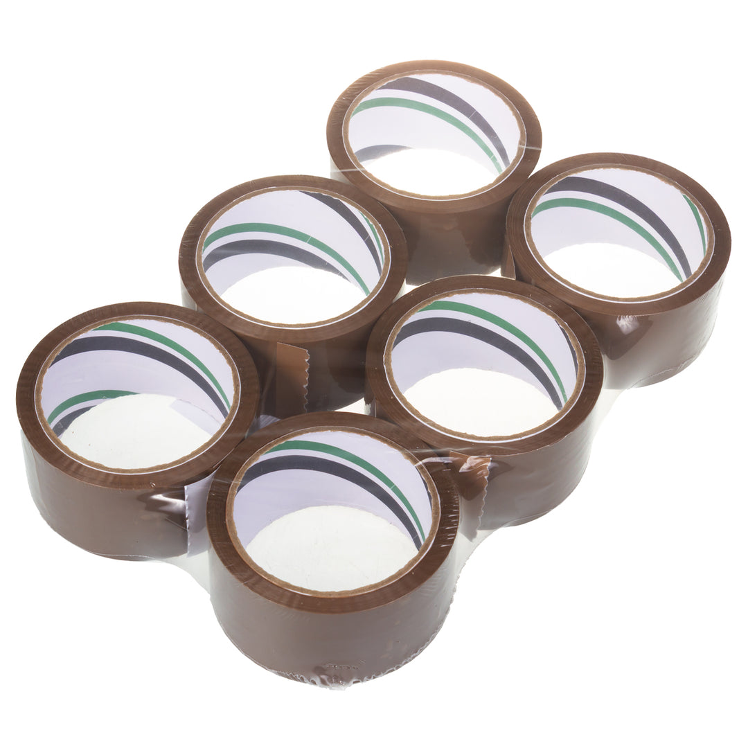 Öntapadós barna akril csomagolószalag 54m 48mm - 6 db