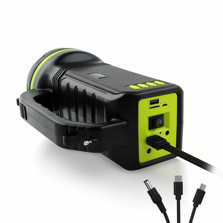Verna multifunkciós napelemes zseblámpa, 6in1, powerbank, napelem, lámpa, LED lámpák, hangszóró+rádió, Tur000008