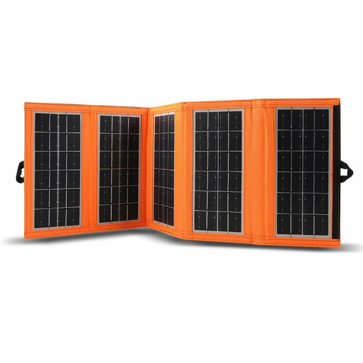 Napelem, töltő, 10W, 1 USB port, fekete és narancssárga, A02