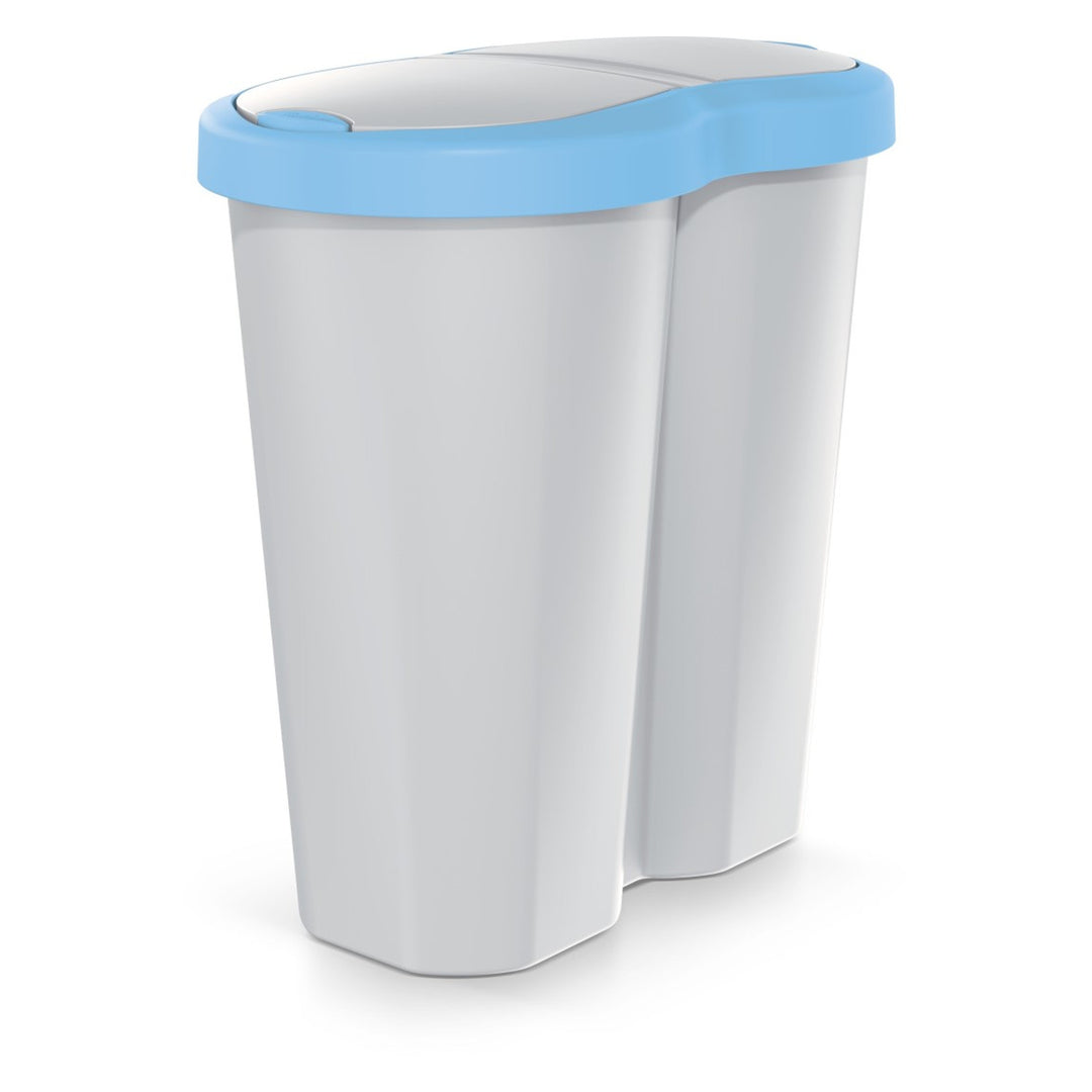 Szemeteskosár Compacta R Duo, kék/hamu, űrtartalom 40L, egy rekesz, két fedél, NDRF40-2717C_427C