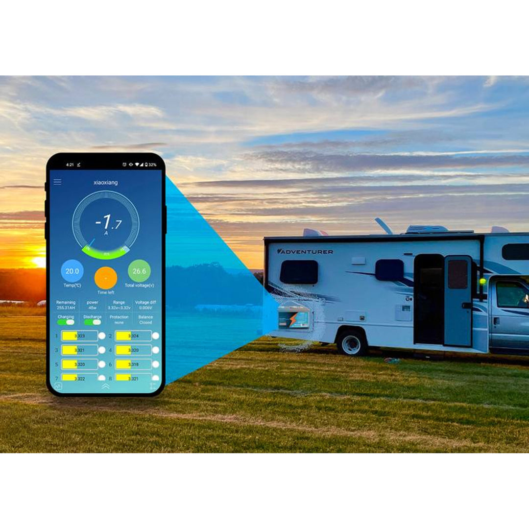 LiFePo4 Lexton lítium-vas-foszfát akkumulátor, BMS, 12.8V, 100Ah, LXLFP100 + LTC Energy LiFePO4 akkumulátor töltővel