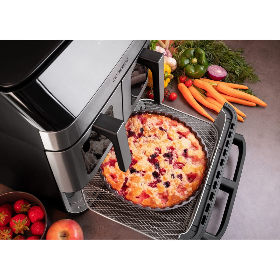 Concept zsiradék nélküli fritőz, 3 különálló fiók, szinkronizált sütés, 8 előre beállított program, FR9000