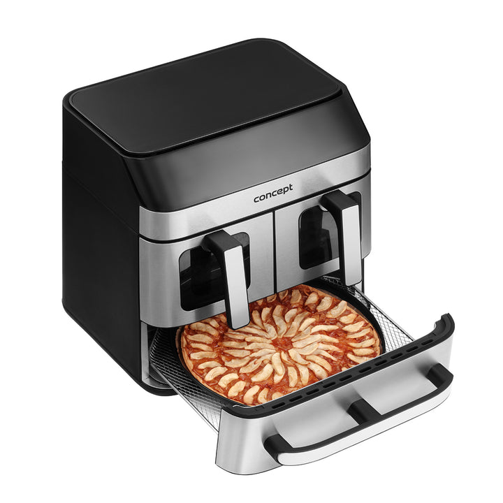 Concept zsiradék nélküli fritőz, 3 különálló fiók, szinkronizált sütés, 8 előre beállított program, FR9000