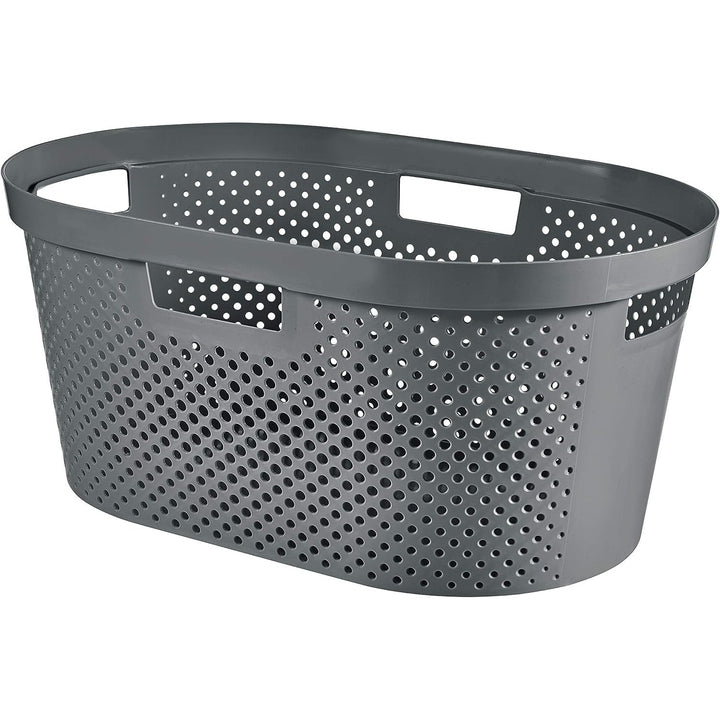 Curver Infinity újrahasznosított mángorló / szennyeskosár, 40L űrtartalom, sötétszürke, 100% újrahasznosított, 245675