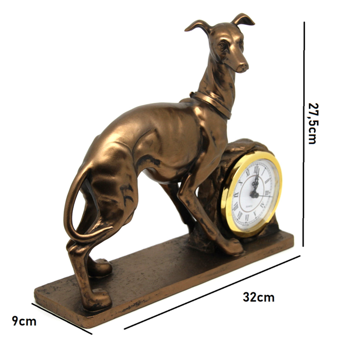 Kutya figura, táblázat, óra, bronz dekoratív szobor, Isabel királynő