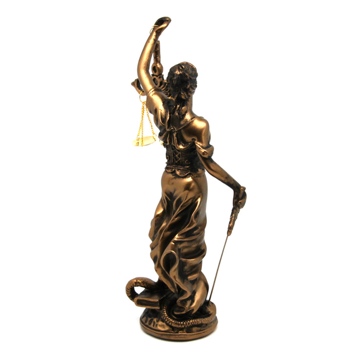 Temida figura mérleggel és karddal, bronz jogi szobor, Isabella királynő