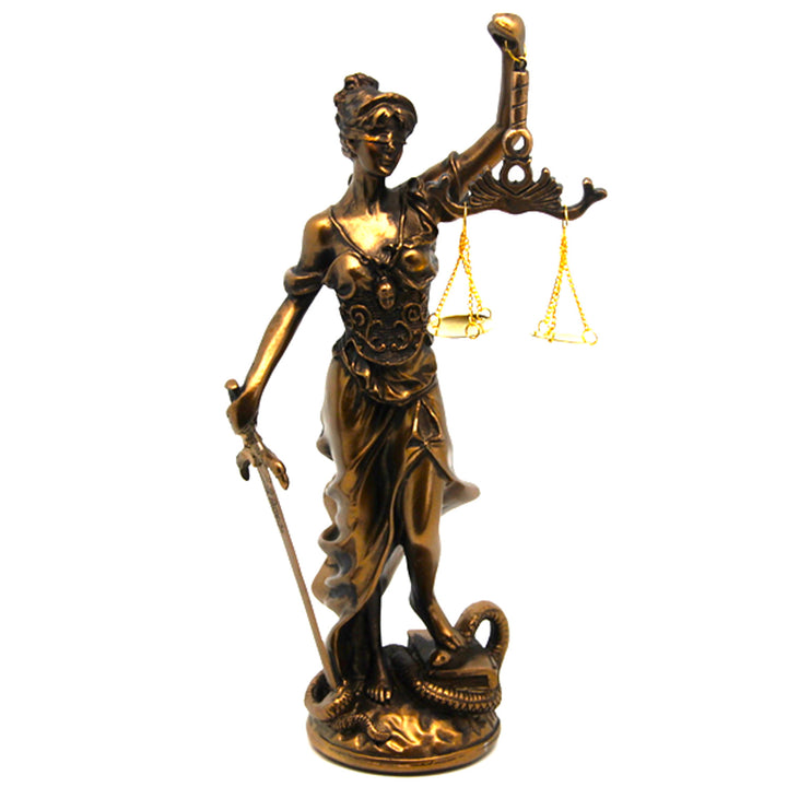 Temida figura mérleggel és karddal, bronz jogi szobor, Isabella királynő