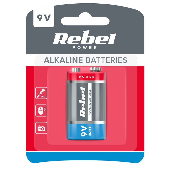 R-9V alkáli elem Vipow 9V 6LR61 R9V 6F22 BAT0062b