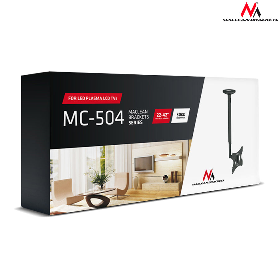 TV mennyezeti tartó 23-42 "50 - 85 cm 30kg Maclean MC-504A B fekete
