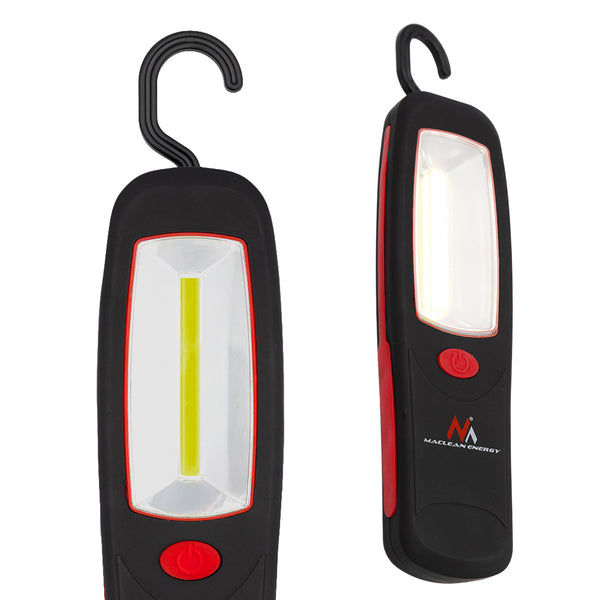 Maclean COB LED műhelylámpa, mágnes, akasztó, 3xAA, MCE03