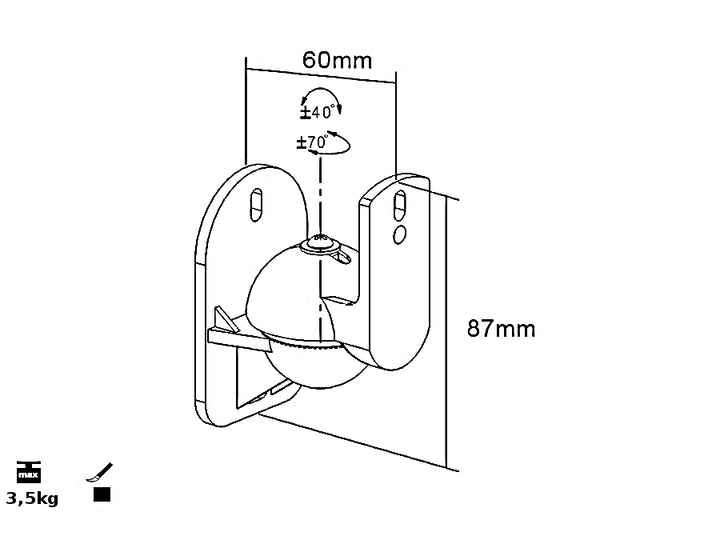 Hangszóró tartó oszlopokhoz UCH0113 Cabletech Maximális terhelés: legfeljebb 8 kg