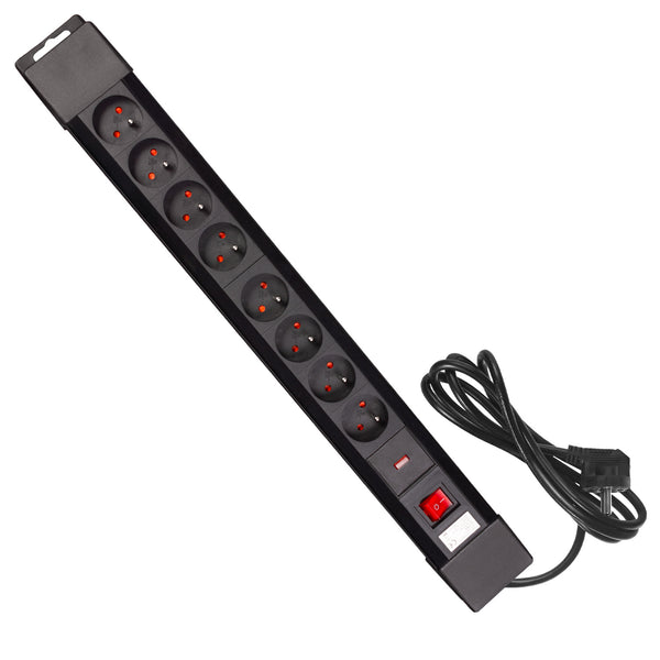 Power strip 8 aljzat megvilágított kapcsoló gyermekvédelem