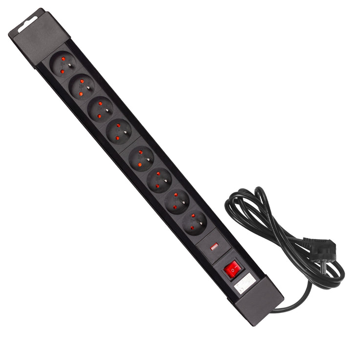 Power strip 8 aljzat megvilágított kapcsoló gyermekvédelem