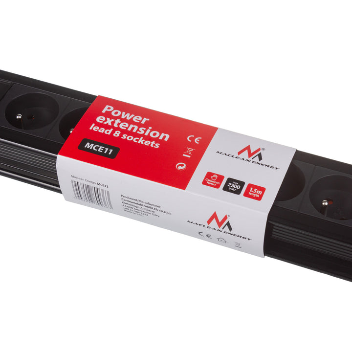 Power strip 8 aljzat megvilágított kapcsoló gyermekvédelem