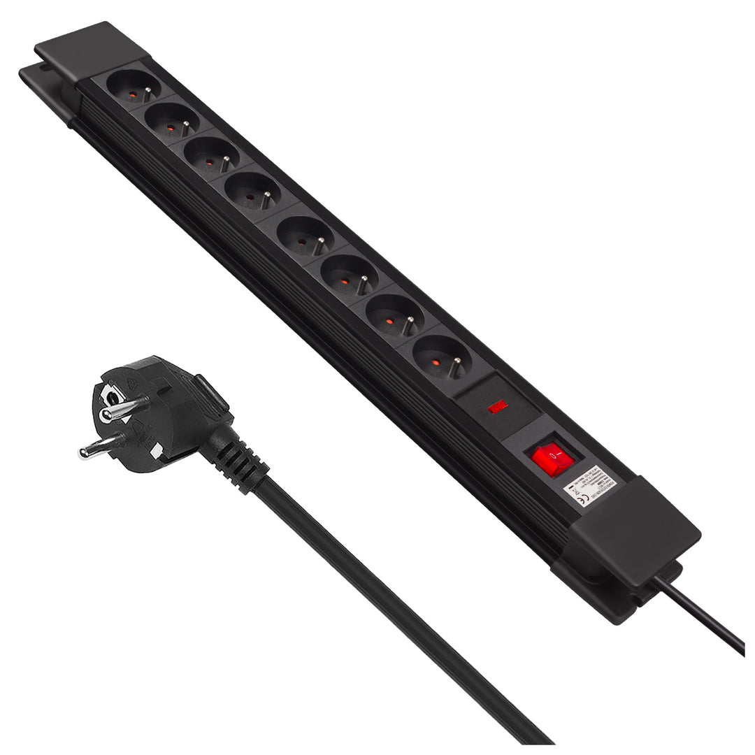 Power strip 8 aljzat megvilágított kapcsoló gyermekvédelem