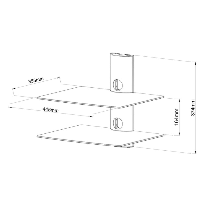 Dupla üvegpolc a DVD-konzol hangolója alatt Art D-50N