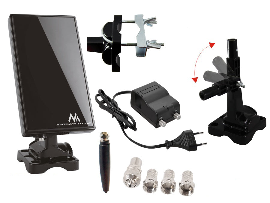 Belső külső TV antenna DVB-T fekete Maclean MCTV-970